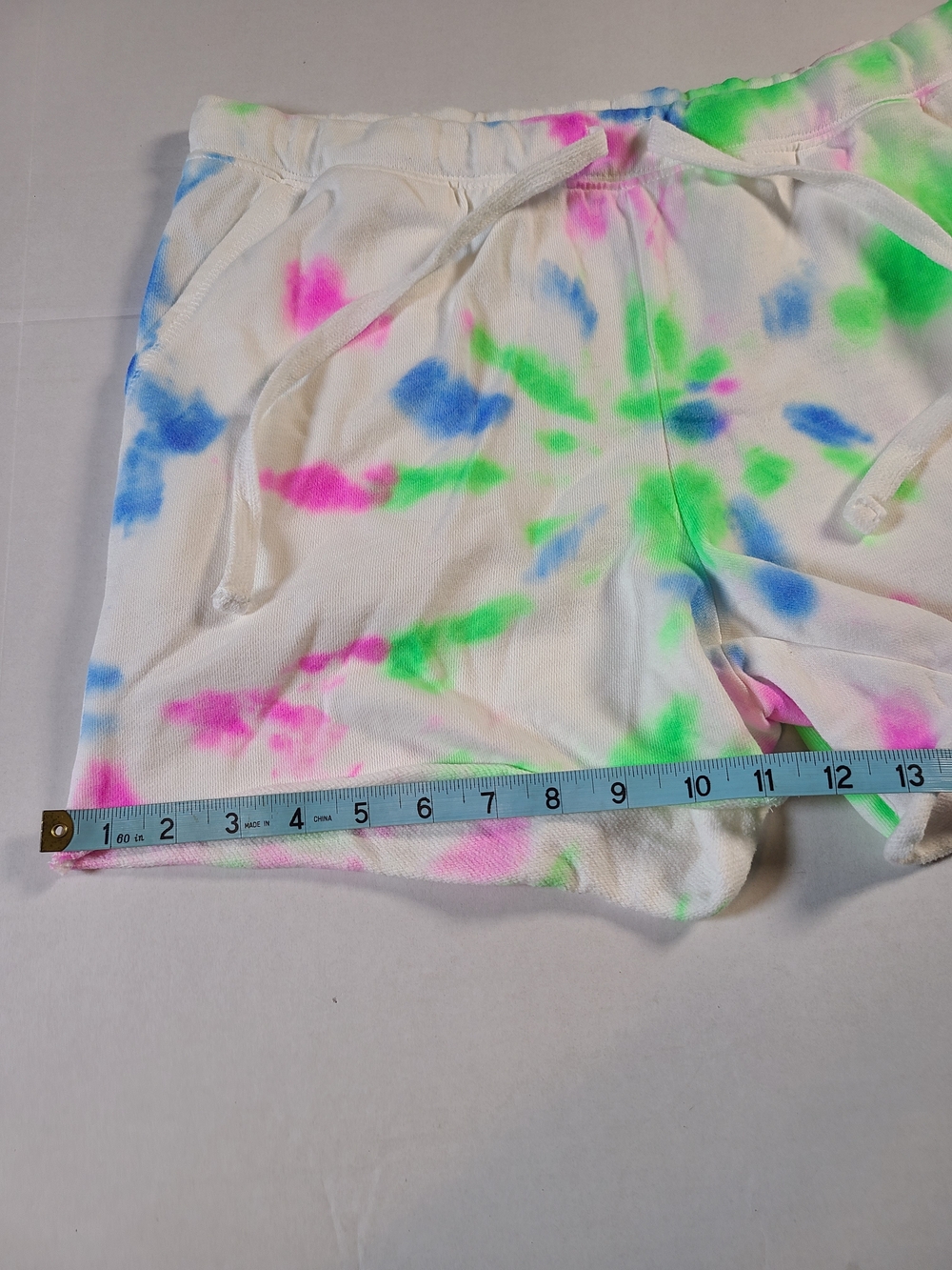 Jenni Intimates Womens M Pastel Tie-Dye White Lounge Lounge Shorts Drawstring - Picture 9 of 10